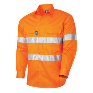 DS1118T1 Lightweight Vented L/S Hi-Vis Drill Shirt With 3M Tape