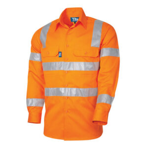 DS1166T4 Lightweight VIC Rail Vented L/S Hi-Vis Drill Shirt With TRuVis Perforated Tape