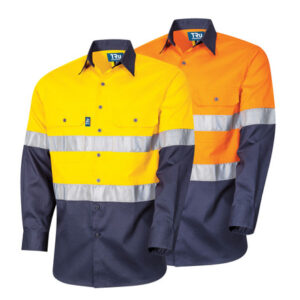 DS2166T1 Lightweight Vented L/S Hi-Vis Drill Shirt With 3M Tape